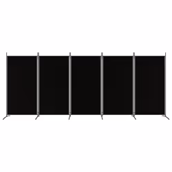 ) vidaXL Room Divider Wall Partition Screen Panel Room Separator Privacy Screen - Black, 433 x 180 cm (W x H