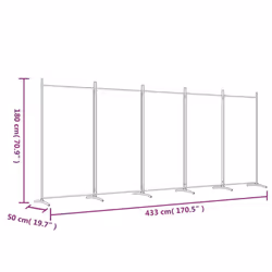 ) vidaXL Room Divider Wall Partition Screen Panel Room Separator Privacy Screen - Black, 433 x 180 cm (W x H