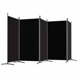 ) vidaXL Room Divider Wall Partition Screen Panel Room Separator Privacy Screen - Black, 433 x 180 cm (W x H - Additional view 4