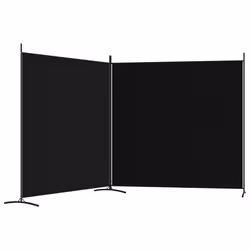 vidaXL Room Divider Wall Partition Screen Panel Room Separator Privacy Screen - Black, 348 x 180 cm - Additional view 4