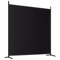 vidaXL Room Divider Wall Partition Screen Panel Room Separator Privacy Screen - Black, 348 x 180 cm - Additional view 5