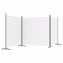 vidaXL Room Divider Wall Partition Screen Panel Room Separator Privacy Screen - White, 525 x 180 cm - Additional view 4