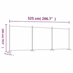 vidaXL Room Divider Wall Partition Screen Panel Room Separator Privacy Screen - Black, 525 x 180 cm