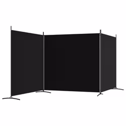 vidaXL Room Divider Wall Partition Screen Panel Room Separator Privacy Screen - Black, 525 x 180 cm - Additional view 4