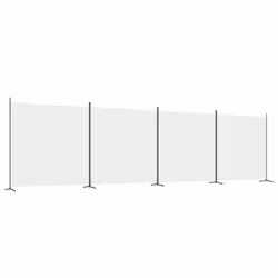 vidaXL Room Divider Wall Partition Screen Panel Room Separator Privacy Screen - White, 698 x 180 cm