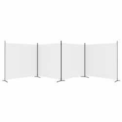 vidaXL Room Divider Wall Partition Screen Panel Room Separator Privacy Screen - White, 698 x 180 cm - Additional view 4