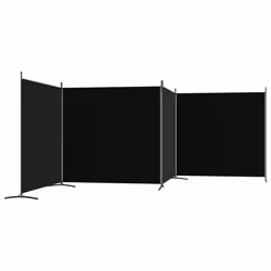 vidaXL Room Divider Wall Partition Screen Panel Room Separator Privacy Screen - Black, 698 x 180 cm - Additional view 4