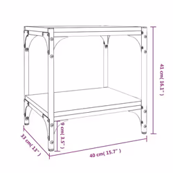 vidaXL TV Cabinet Engineered Wood and Steel Media Unit Multi Colours/Sizes - Black, 40 x 33 x 41 cm - Additional view 8