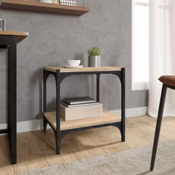 vidaXL TV Cabinet Engineered Wood and Steel Media Unit Multi Colours/Sizes - Sonoma oak, 40 x 33 x 41 cm - Additional view 2