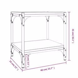 vidaXL TV Cabinet Engineered Wood and Steel Media Unit Multi Colours/Sizes - Sonoma oak, 40 x 33 x 41 cm - Additional view 3