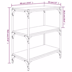 vidaXL Book Cabinet Engineered Wood and Steel Media Rack Multi Colours/Sizes - Grey sonoma, 60 x 33 x 70.5 cm - Additional view 3
