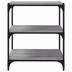 vidaXL Book Cabinet Engineered Wood and Steel Media Rack Multi Colours/Sizes - Grey sonoma, 60 x 33 x 70.5 cm - Additional view 4