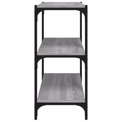 vidaXL Book Cabinet Engineered Wood and Steel Media Rack Multi Colours/Sizes - Grey sonoma, 60 x 33 x 70.5 cm - Additional view 5