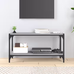 vidaXL TV Cabinet Engineered Wood and Steel Media Unit Multi Colours/Sizes - Grey sonoma, 80 x 33 x 41 cm - Additional view 2