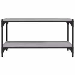 vidaXL TV Cabinet Engineered Wood and Steel Media Unit Multi Colours/Sizes - Grey sonoma, 80 x 33 x 41 cm - Additional view 4