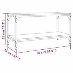 vidaXL TV Cabinet Engineered Wood and Steel Media Unit Multi Colours/Sizes - Grey sonoma, 80 x 33 x 41 cm - Additional view 8