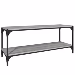 vidaXL TV Cabinet Engineered Wood and Steel Media Unit Multi Colours/Sizes - Grey sonoma, 100 x 33 x 41 cm