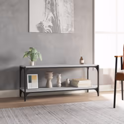 vidaXL TV Cabinet Engineered Wood and Steel Media Unit Multi Colours/Sizes - Grey sonoma, 100 x 33 x 41 cm