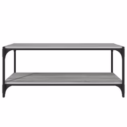vidaXL TV Cabinet Engineered Wood and Steel Media Unit Multi Colours/Sizes - Grey sonoma, 100 x 33 x 41 cm - Additional view 4