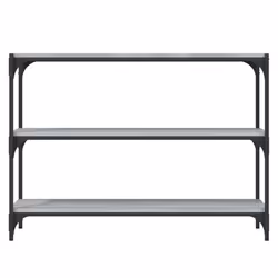 vidaXL Book Cabinet Engineered Wood and Steel Media Rack Multi Colours/Sizes - grey sonoma, 100 x 33 x 70.5 cm - Additional view 4