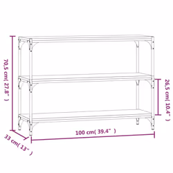 vidaXL Book Cabinet Engineered Wood and Steel Media Rack Multi Colours/Sizes - grey sonoma, 100 x 33 x 70.5 cm - Additional view 8