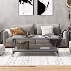 vidaXL 1/2x Side Table Engineered Wood Couch Tea Table Multi Colours/Sizes - grey sonoma, 80 x 50 x 40 cm/ 1 pcs - Additional view 2