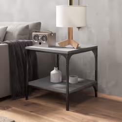 vidaXL 1/2x Side Table Engineered Wood Couch Tea Table Multi Colours/Sizes - Grey sonoma, 50 x 50 x 40 cm