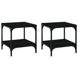 vidaXL 1/2x Side Table Engineered Wood Couch Tea Table Multi Colours/Sizes - Black, 40 x 40 x 40 cm/2 pcs