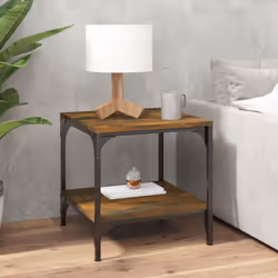 vidaXL 1/2x Side Table Engineered Wood Couch Tea Table Multi Colours/Sizes - Smoked oak, 40 x 40 x 40 cm/2 pcs - Additional view 2