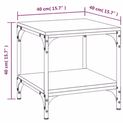 vidaXL 1/2x Side Table Engineered Wood Couch Tea Table Multi Colours/Sizes - Grey sonoma, 40 x 40 x 40 cm/2 pcs - Additional view 3