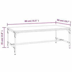 vidaXL 1/2x Side Table Engineered Wood Couch Tea Table Multi Colours/Sizes - grey sonoma, 80 x 50 x 35 cm/ 1 pcs - Additional view 7