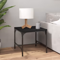 vidaXL 1/2x Side Table Engineered Wood Couch Tea Table Multi Colours/Sizes - black, 40 x 40 x 35 cm/ 2 pcs - Additional view 2