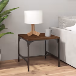 vidaXL 1/2x Side Table Engineered Wood Couch Tea Table Multi Colours/Sizes - Brown oak, 40 x 40 x 35 cm/2 pcs - Additional view 2