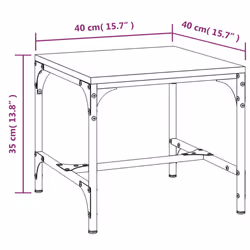 vidaXL 1/2x Side Table Engineered Wood Couch Tea Table Multi Colours/Sizes - Brown oak, 40 x 40 x 35 cm/2 pcs - Additional view 9