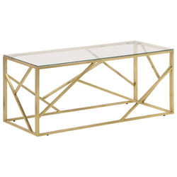 vidaXL Coffee Table End Table Sofa Table Stainless Steel and Tempered Glass - gold, glass