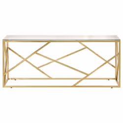 vidaXL Coffee Table End Table Sofa Table Stainless Steel and Tempered Glass - gold, glass