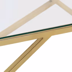 vidaXL Coffee Table End Table Sofa Table Stainless Steel and Tempered Glass - gold, glass - Additional view 6