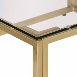 vidaXL Coffee Table End Table Sofa Table Stainless Steel and Tempered Glass - gold, glass - Additional view 4