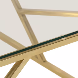 vidaXL Coffee Table End Table Sofa Table Stainless Steel and Tempered Glass - gold, glass - Additional view 6