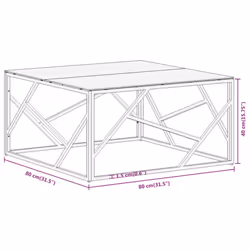 vidaXL Coffee Table End Table Sofa Table Stainless Steel and Tempered Glass - gold, glass - Additional view 8