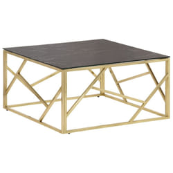 vidaXL Coffee Table End Table Sofa Table Stainless Steel and Tempered Glass - gold and black, glass