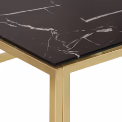 vidaXL Coffee Table End Table Sofa Table Stainless Steel and Tempered Glass - gold and black, glass - Additional view 4
