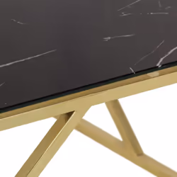 vidaXL Coffee Table End Table Sofa Table Stainless Steel and Tempered Glass - gold and black, glass - Additional view 6