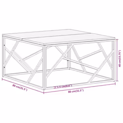 vidaXL Coffee Table End Table Sofa Table Stainless Steel and Tempered Glass - gold, solid sleeper wood