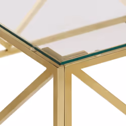 vidaXL Coffee Table End Table Sofa Table Stainless Steel and Tempered Glass - gold, glass - Additional view 4