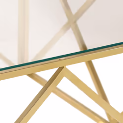 vidaXL Coffee Table End Table Sofa Table Stainless Steel and Tempered Glass - gold, glass - Additional view 6