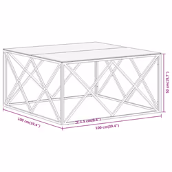 vidaXL Coffee Table End Table Sofa Table Stainless Steel and Tempered Glass - gold, glass - Additional view 8
