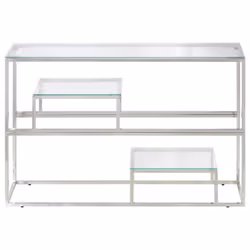 vidaXL Console Table End Table Accent Table Stainless Steel and Tempered Glass - silver, glass