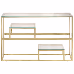 vidaXL Console Table End Table Accent Table Stainless Steel and Tempered Glass - gold, glass