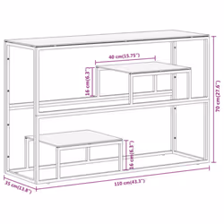 vidaXL Console Table End Table Accent Table Stainless Steel and Tempered Glass - silver and white, glass